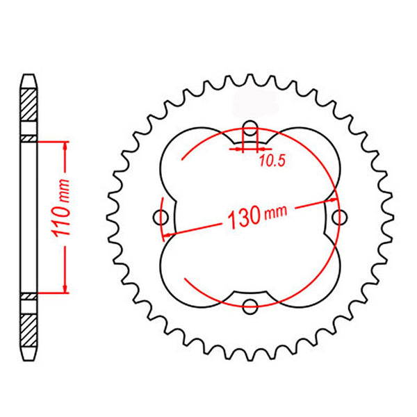 SPKT REAR OE STEEL 1355 50T #428