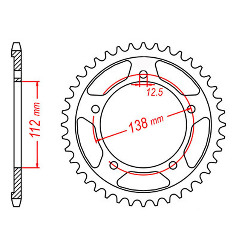 MTX Parts Spkt Rear Oe Steel 1304 43T