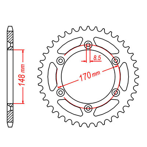 SPKT REAR OE STEEL 828 41T #520