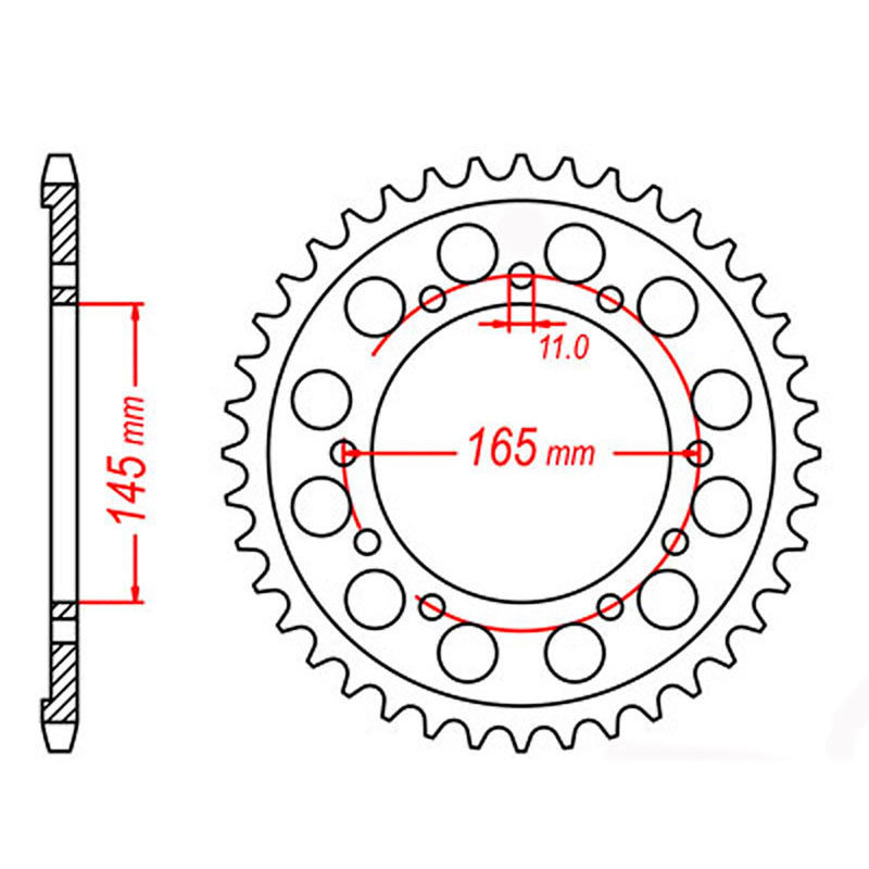 MTX Parts Spkt Rear Oe Steel 1311 45T