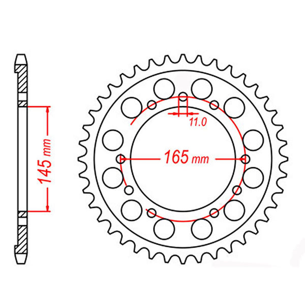 SPKT REAR OE STEEL 1311 45T #525