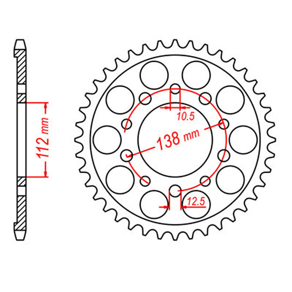 SPKT REAR OE STEEL 1303 43T #520