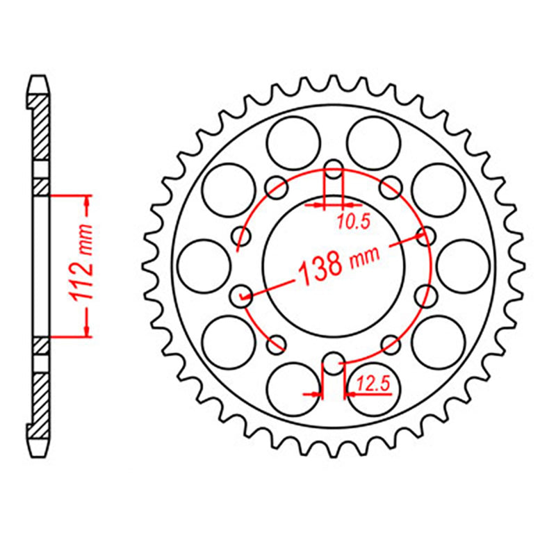 SPKT REAR OE STEEL 1303 43T