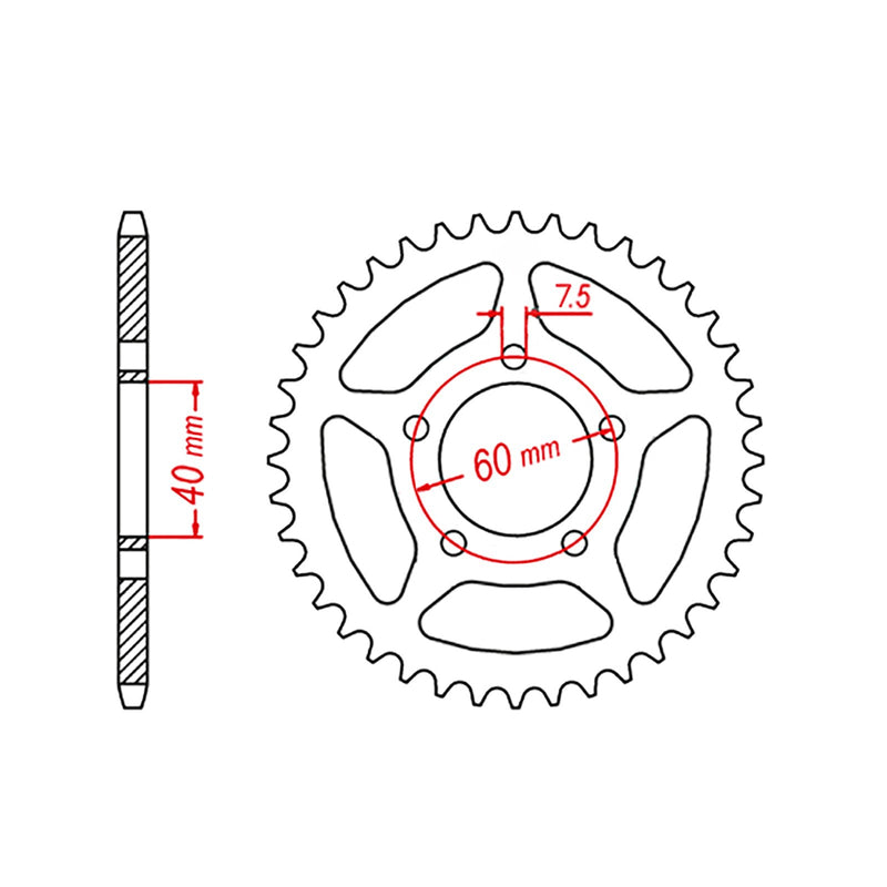 SPKT REAR OE STEEL  40T