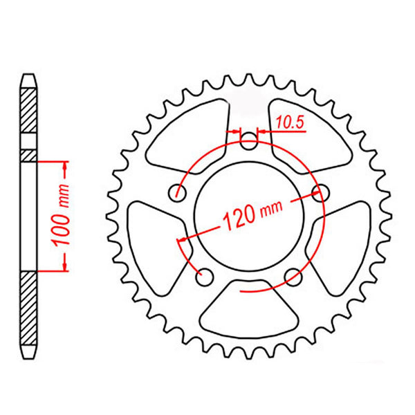 SPKT REAR OE STEEL 703 44T #520