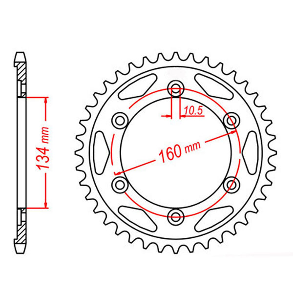 MTX Parts Spkt Rear Oe Steel 1306 40T #530