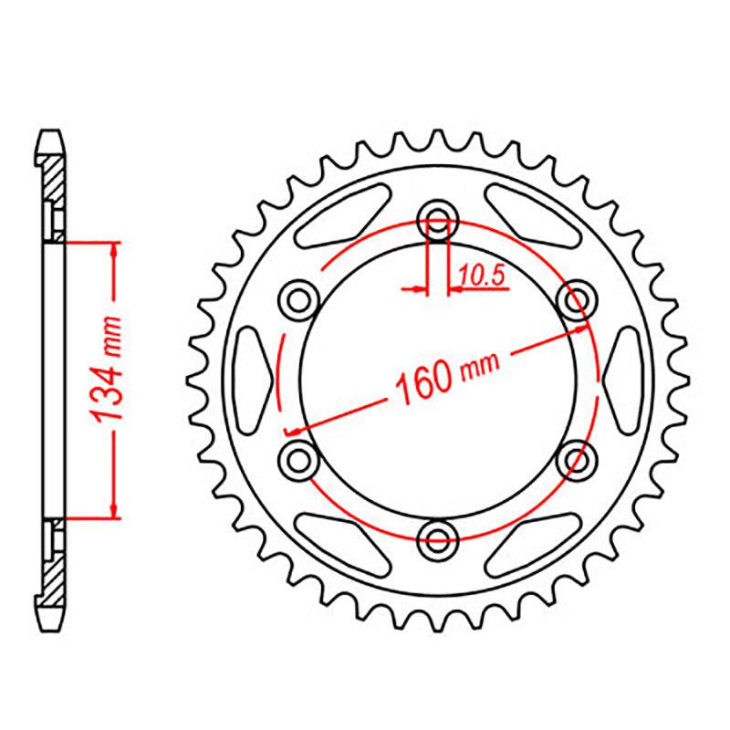 SPKT REAR RK ALLOY 1308 46T