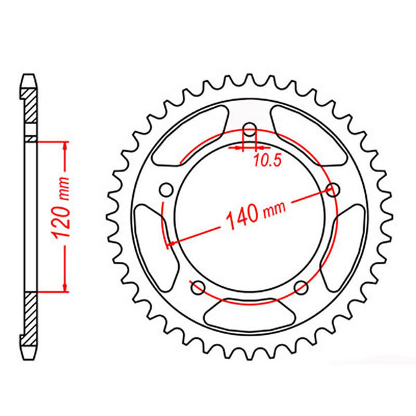 MTX Parts Spkt Rear Oe Steel 1800 40T #530