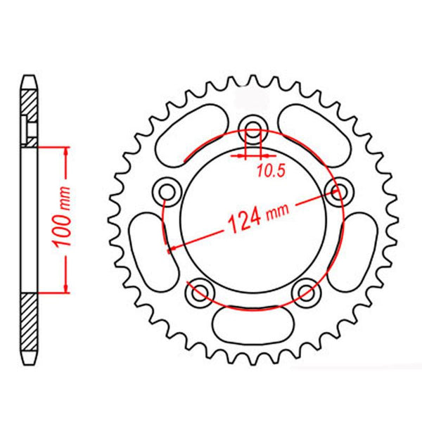 SPKT REAR RK STEEL 744 35T #525