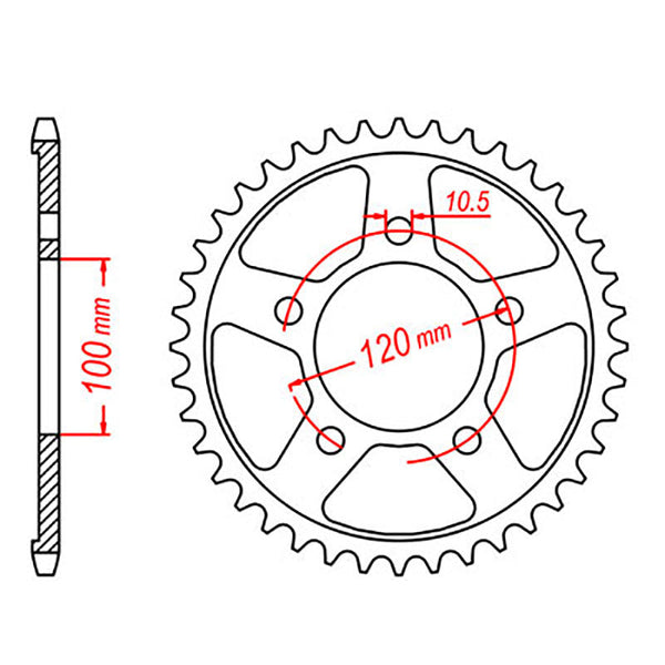 MTX 713 Steel Rear Sprocket #525 Size 41 Tooth