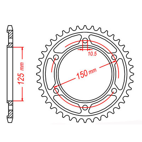 SPKT REAR OE STEEL 899 45T #525