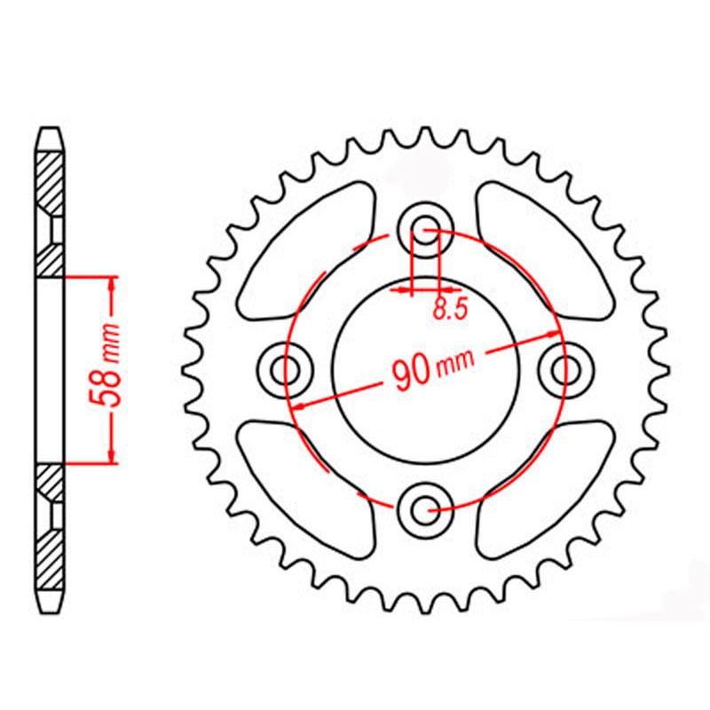 SPKT R HONDA CRF50 STEEL (RKSB213035)