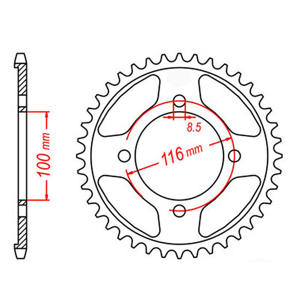 SPKT REAR OE STEEL 462 50T #428