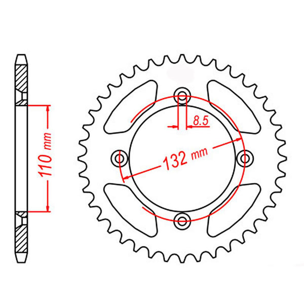 SPKT REAR OE STEEL 895 49T #428