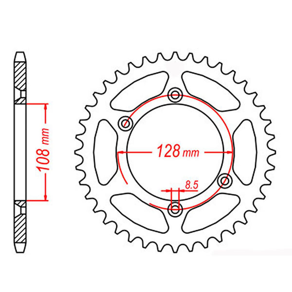 SPKT REAR OE STEEL 797 51T #428