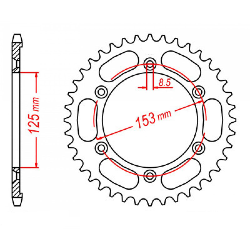 MTX Parts Spkt Rear Oe Steel 1258 49T