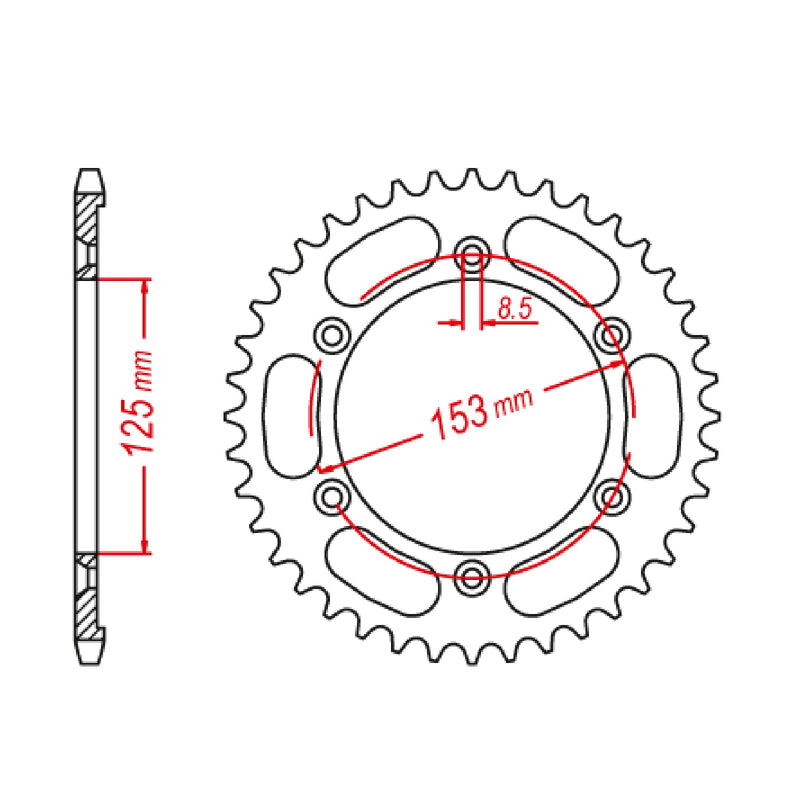 MTX Parts Spkt Rear Oe Steel 1258 52T