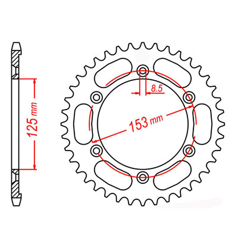 MTX Parts Spkt Rear Oe Steel 1258 54T