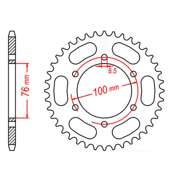 MTX Parts Spkt Rear Oe Steel 1844 42T #428