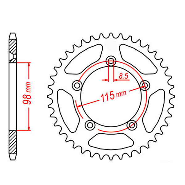 SPKT REAR OE STEEL 894 50T #420