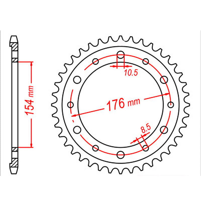 SPKT REAR OE STEEL 1340 44T