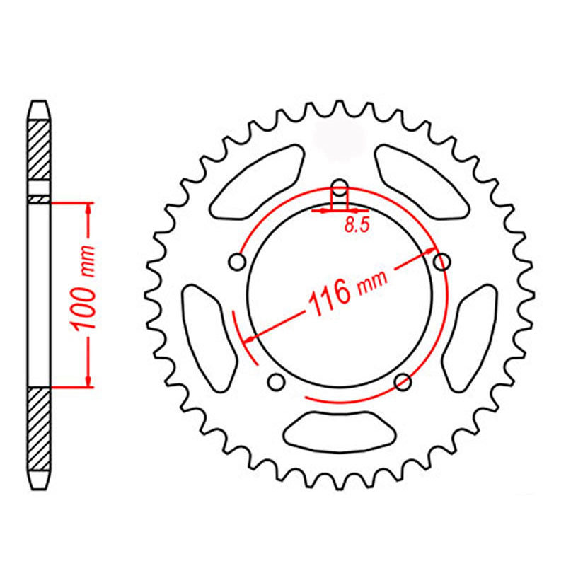 MTX Parts Spkt Rear Oe Steel 464 44T