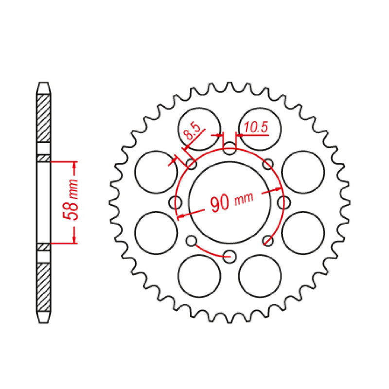 MTX Parts Spkt Rear Oe Steel 273 42T