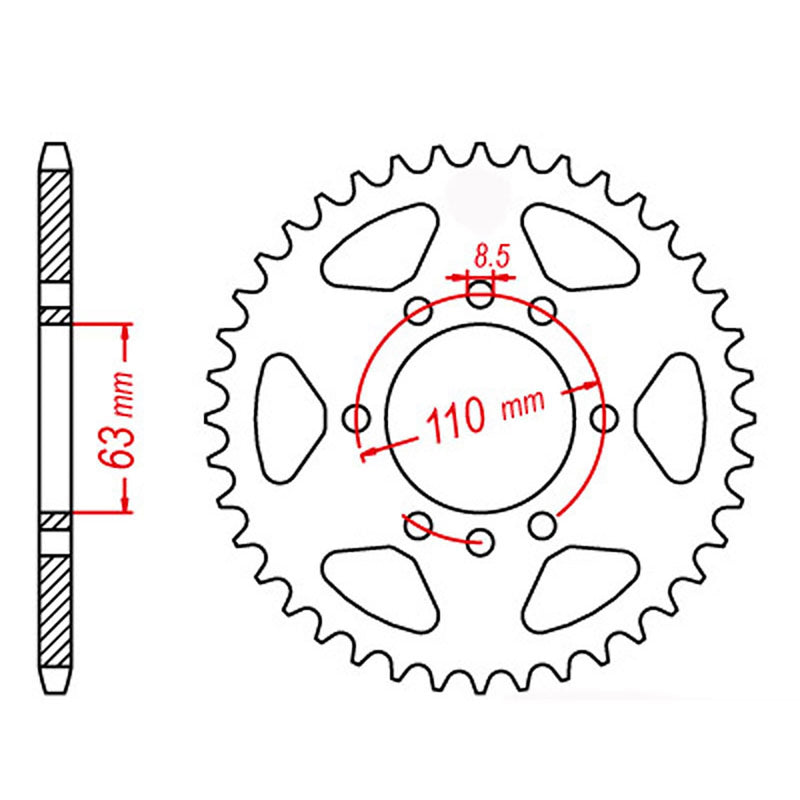 SPKT REAR OE STEEL 890 46T