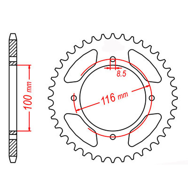 SPKT REAR OE STEEL 461 54T #420