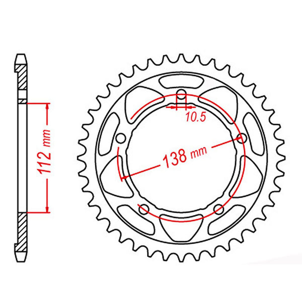 SPKT REAR OE STEEL 1877 41T #525