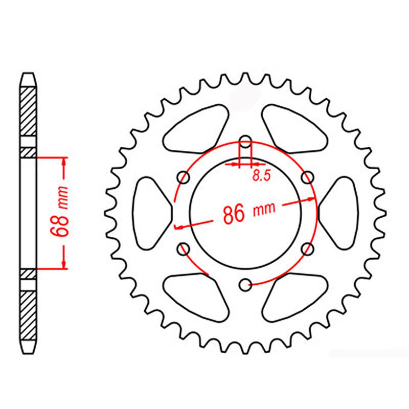 MTX Parts Spkt Rear Oe Steel 473 40T