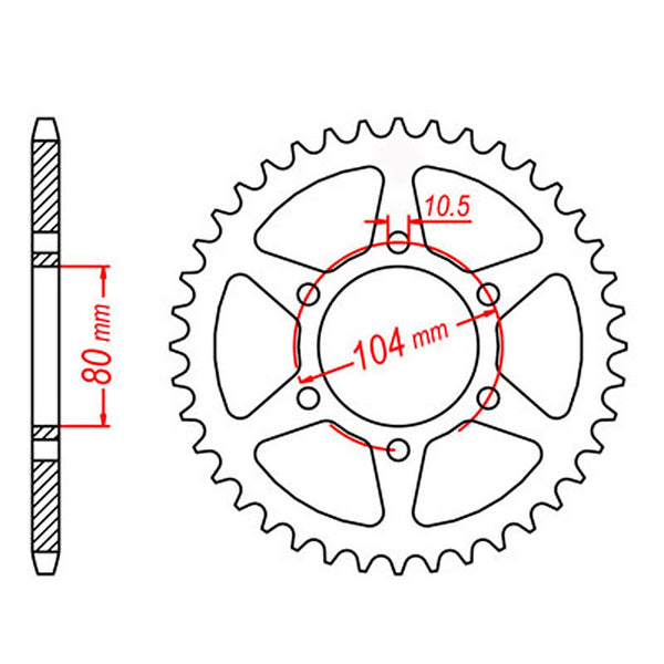 SPKT REAR OE STEEL 478 42T #520