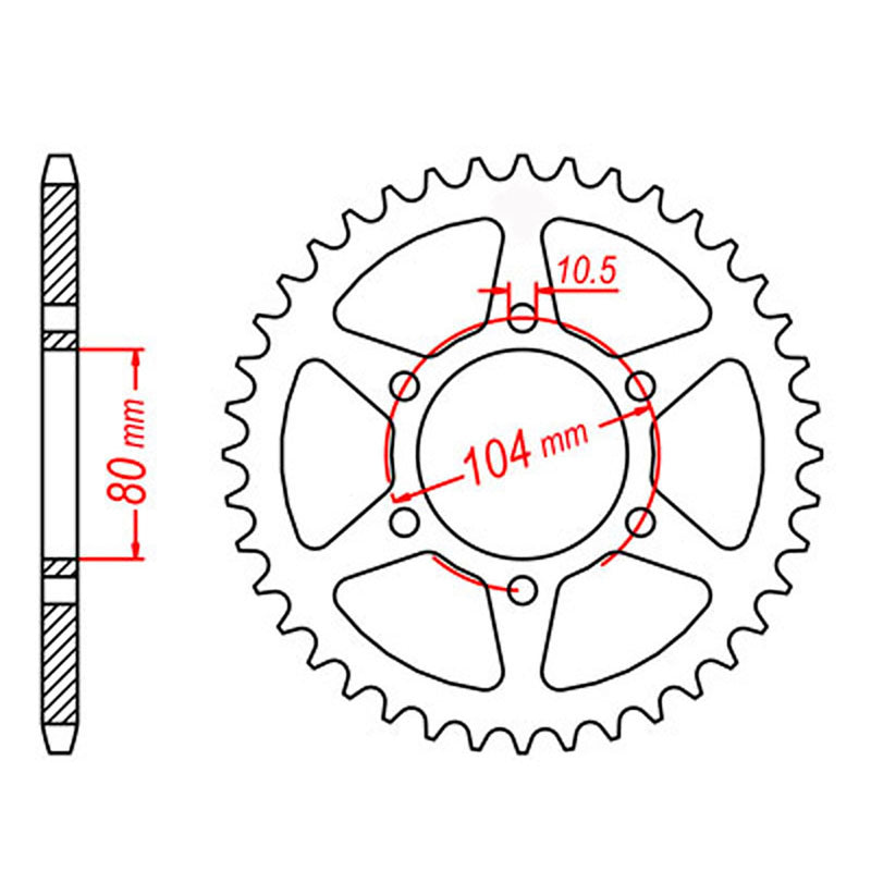 SPKT REAR OE STEEL 478 42T