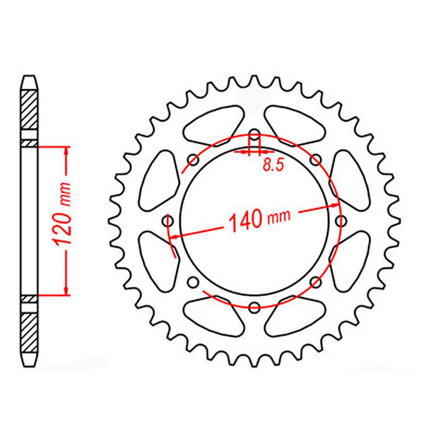 SPKT REAR OE STEEL 487 46T #520