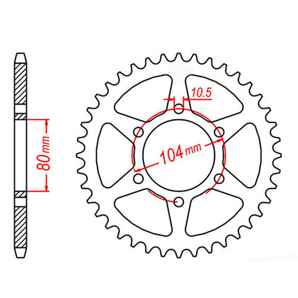 MTX 501 Steel Rear Sprocket #630 Size 41 Tooth