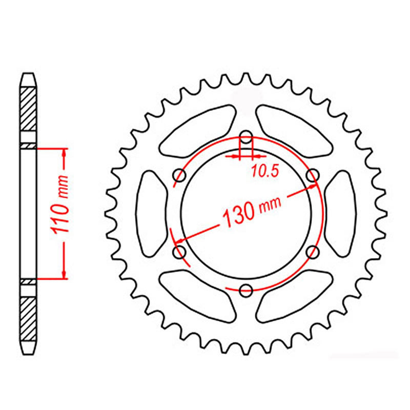 MTX Parts Spkt Rear Oe Steel 486 42T