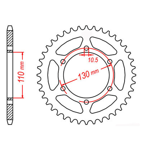 SPKT REAR OE STEEL 486 47T #520