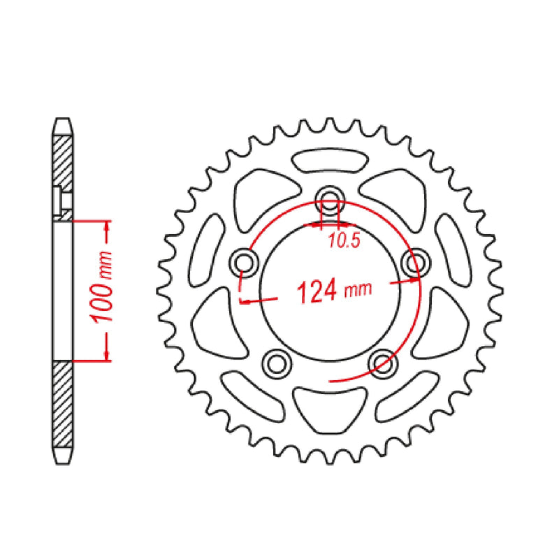 MTX Parts Spkt Rear Oe Steel 746 43T