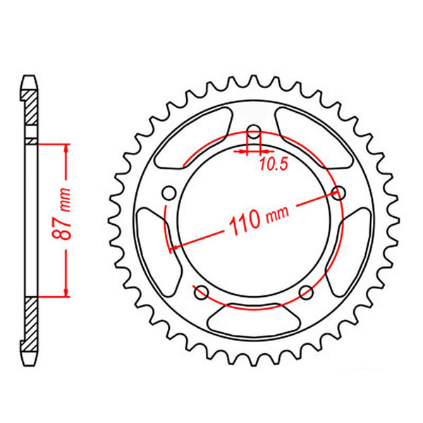 SPKT REAR OE STEEL 823 49T #520