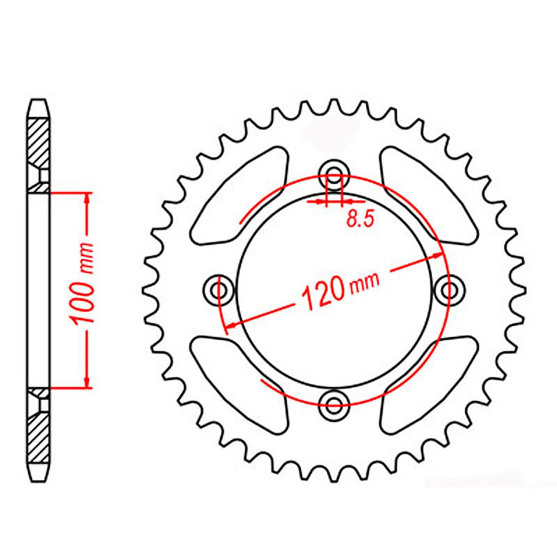 MTX Parts Spkt Rear Oe Steel 798 46T