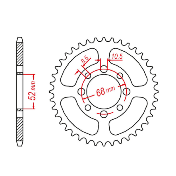 SPKT REAR OE STEEL 801 38T #420