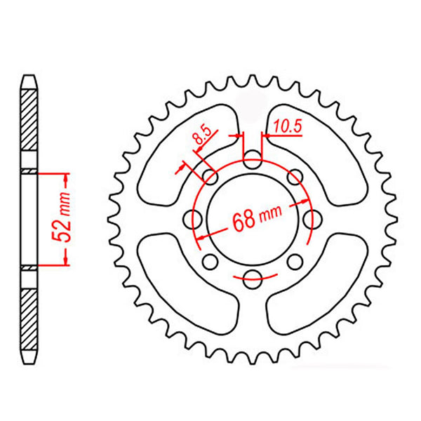 SPKT REAR OE STEEL 801 37T #420