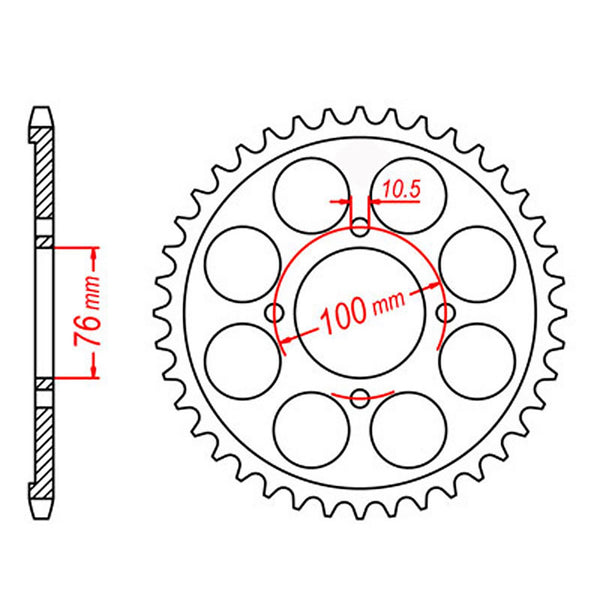 SPKT REAR OE STEEL 802 47T #428