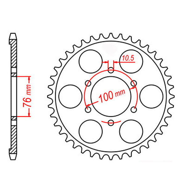 SPKT REAR OE STEEL 827 42T #532