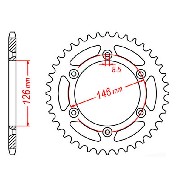 MTX Parts Spkt Rear Oe Steel 808 46T #520