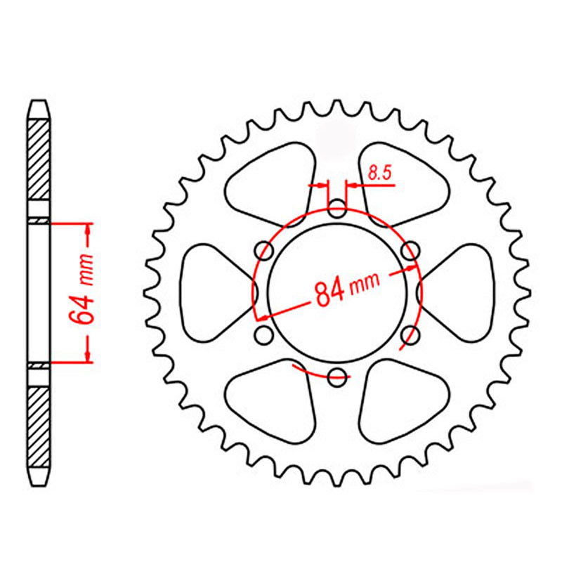 MTX Parts Spkt Rear Oe Steel 809 47T