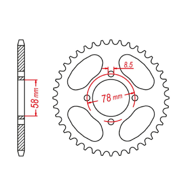 SPKT REAR OE STEEL 810 48T #428