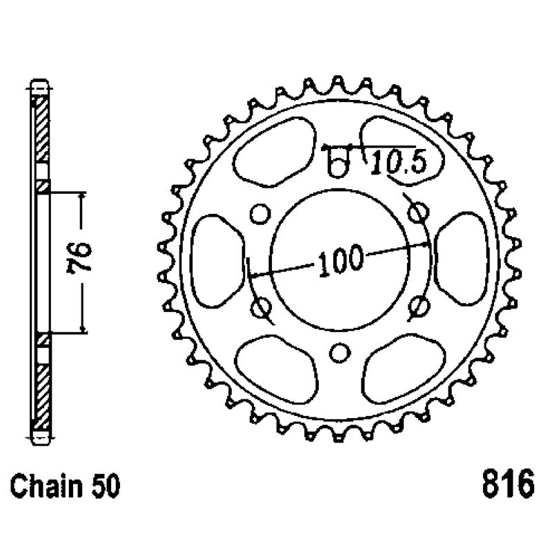 MTX 816 Steel Rear Sprocket