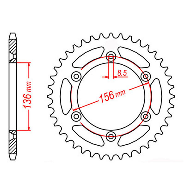 MTX Parts Spkt Rear Oe Steel 822 50T #520