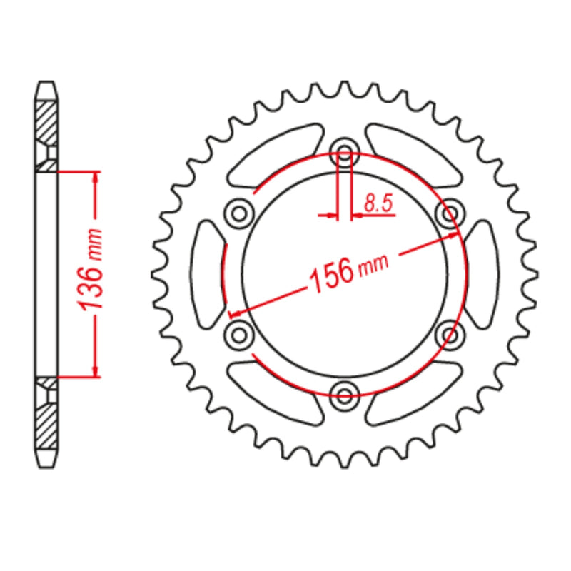 MTX 822 Hornet Lightweight Steel Rear Sprocket